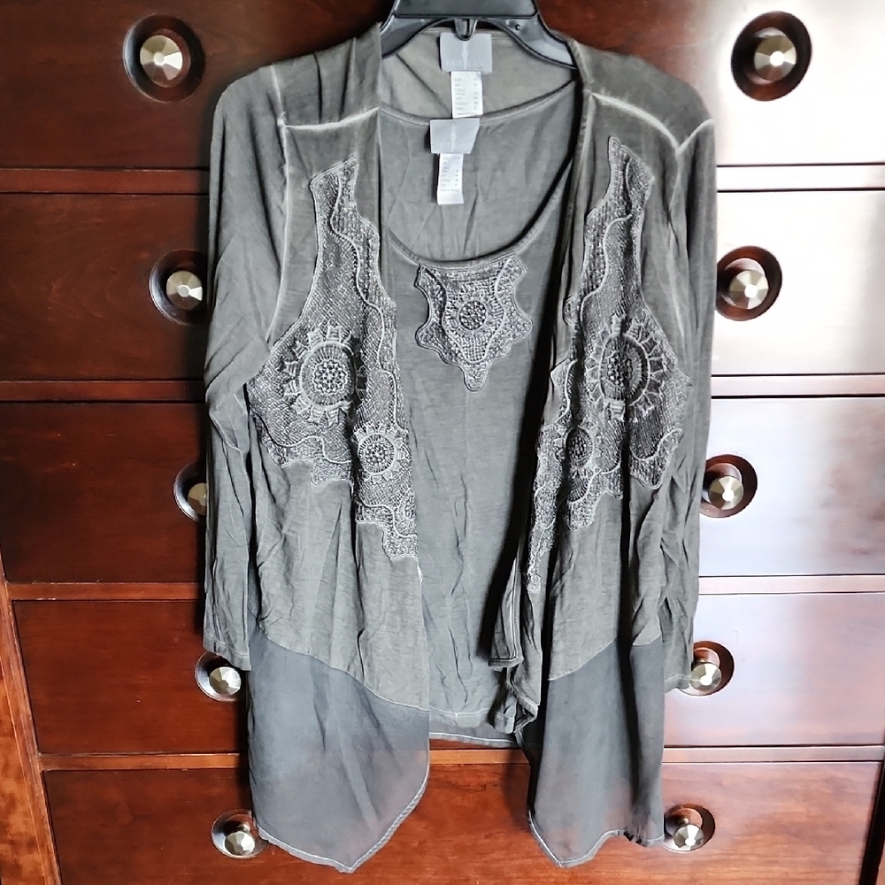 Fair Lady 2Piece Tank And Cardigan